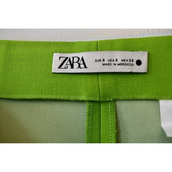 Zara high waisted skort shorts lime green apple green - Picture 3 of 9